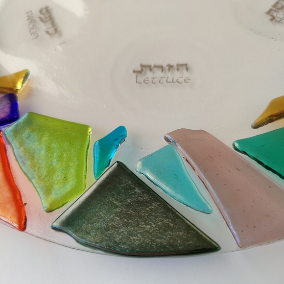 Fused Glass | Seder / Passover 13" platter - Picture 7 of 14
